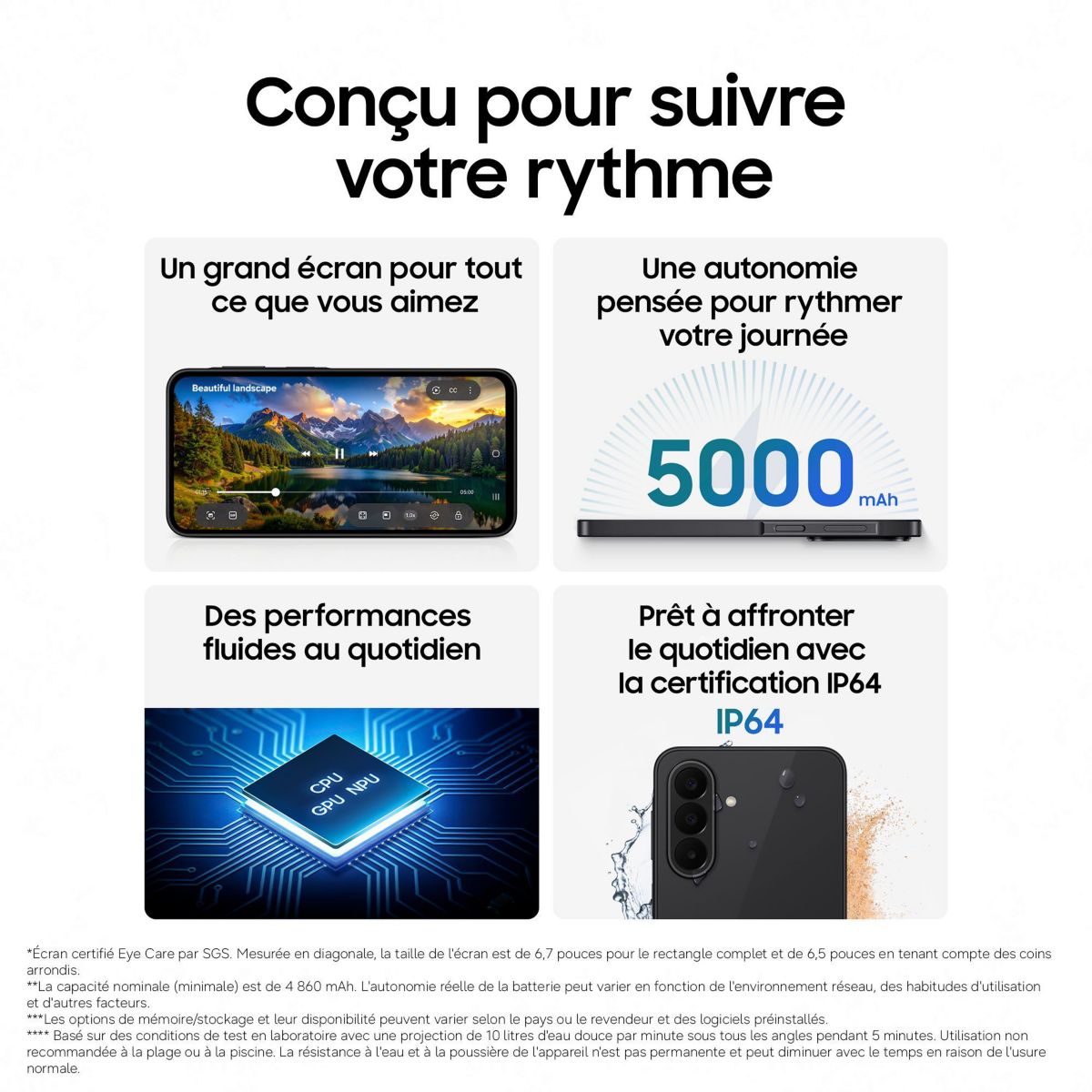 Smartphone Galaxy A27 5G Noir 128 Go couleur unique, SAMSUNG
