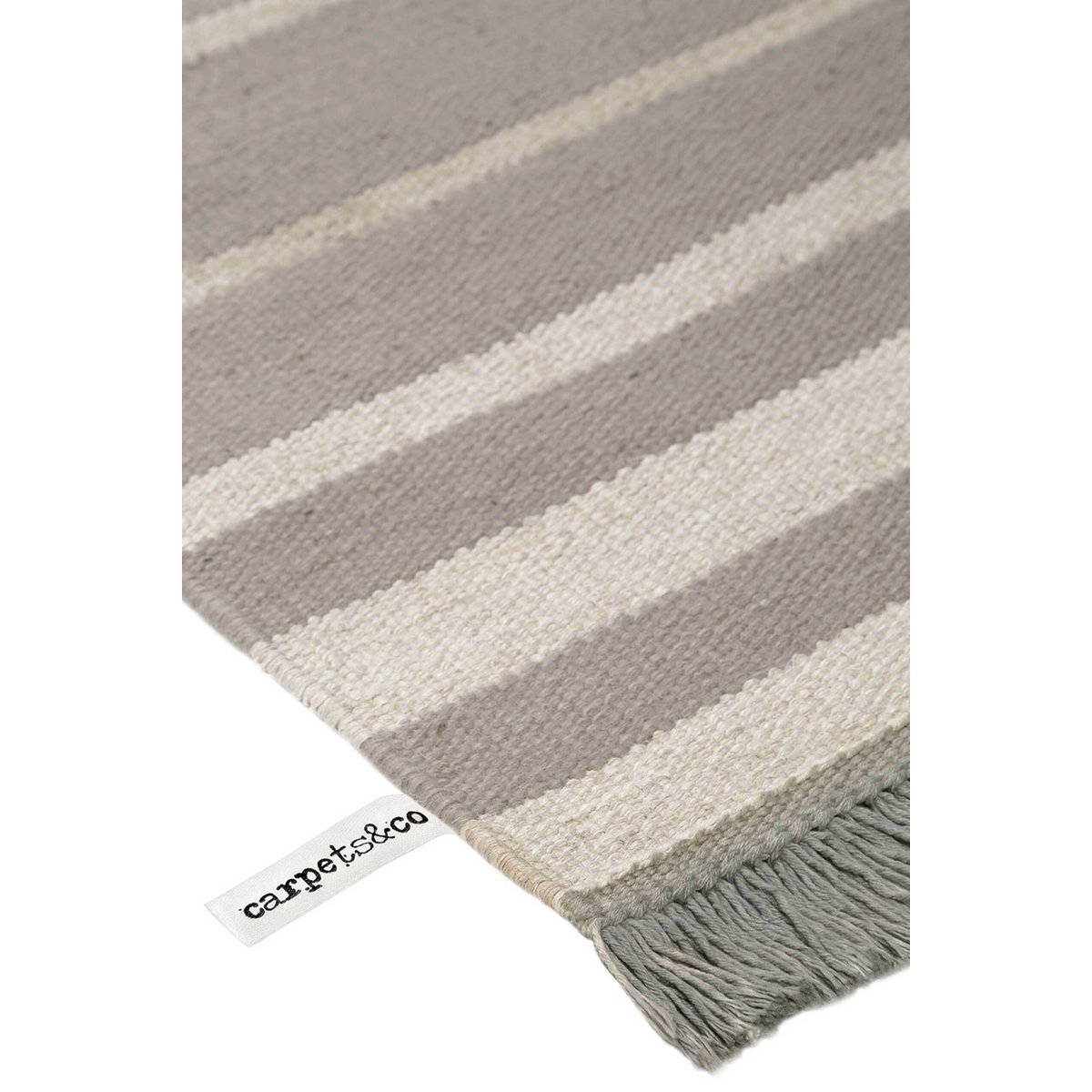 Tapis salon fait main laine et chanvre ,  SKID MARKS nature, WECON HOME