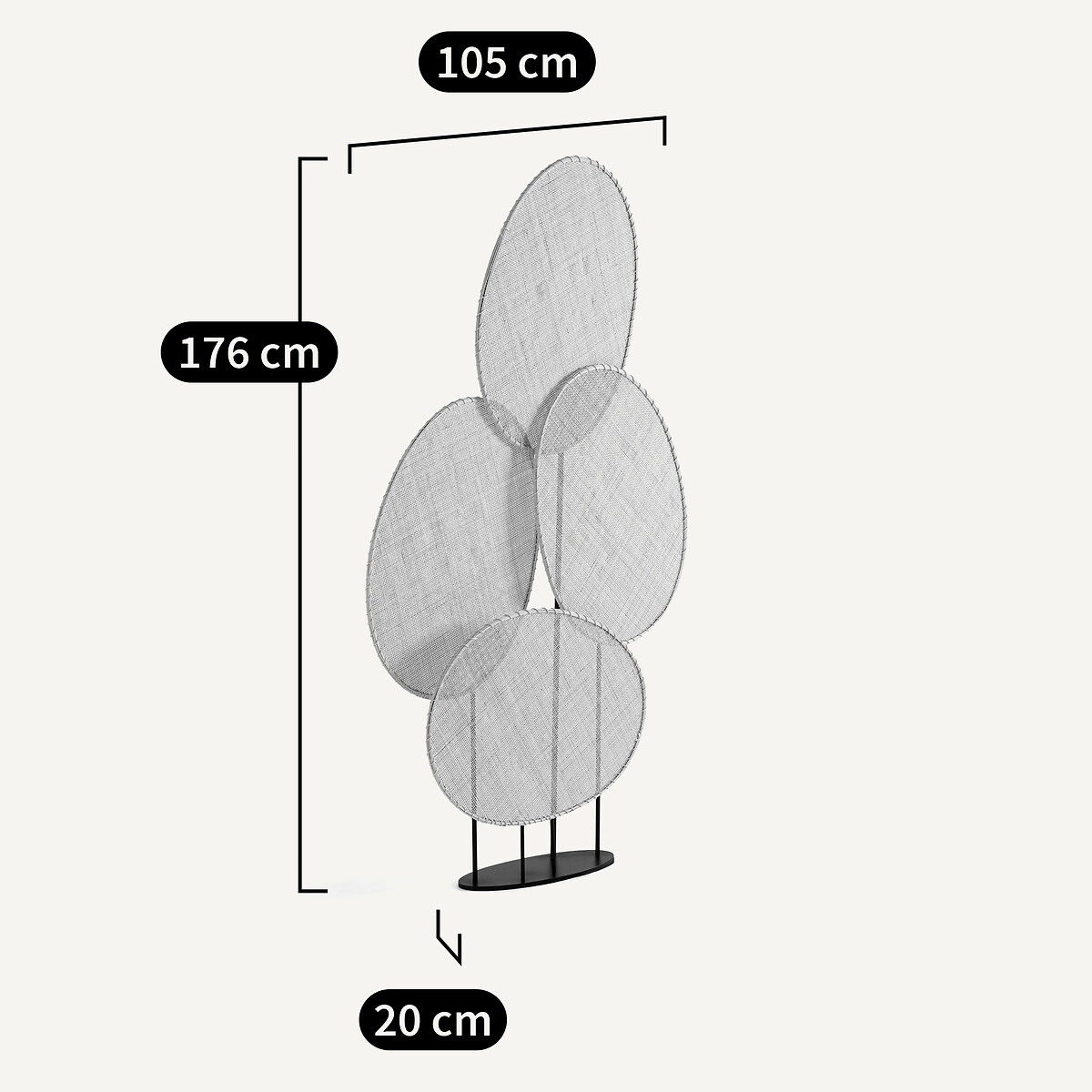 Paravent CANOPÉE, aus geflochtenem Rattan, Design Emmanuel Gallina natur, EMMANUEL GALLINA X AM.PM