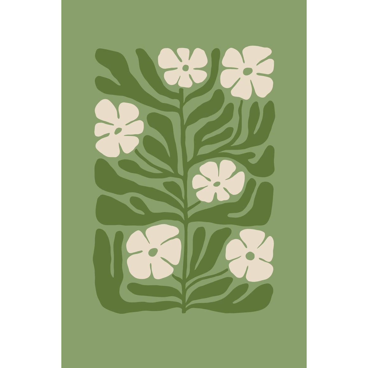 Tableau Mural Composition Florale Verte ABSTRAIT tableau en verre synthétique, CEANOTHE