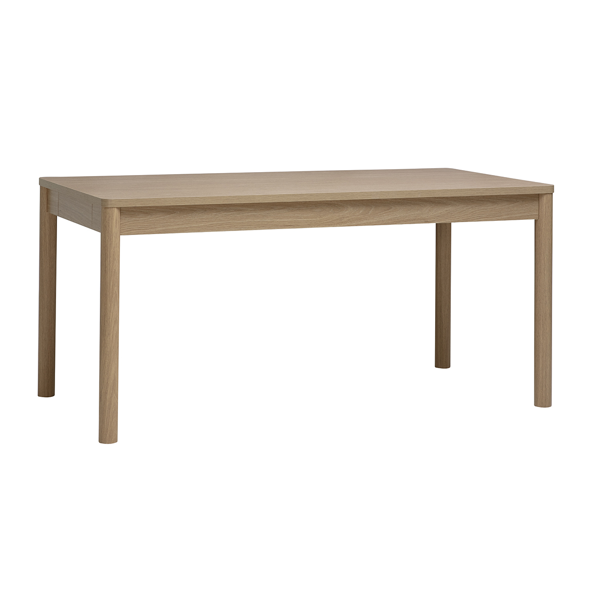 Table à manger rectangulaire avec rangements finition bois clair chêne L160 cm IZZIE couleur unique, MILIBOO