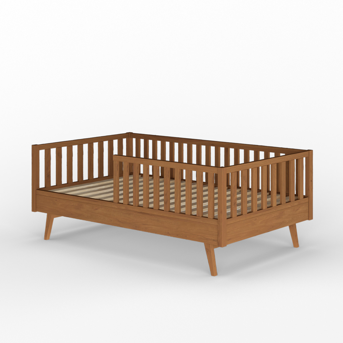 Pack lit enfant Montessori avec matelas Bois massif  ROMEO noisette, AKITEN RETAIL