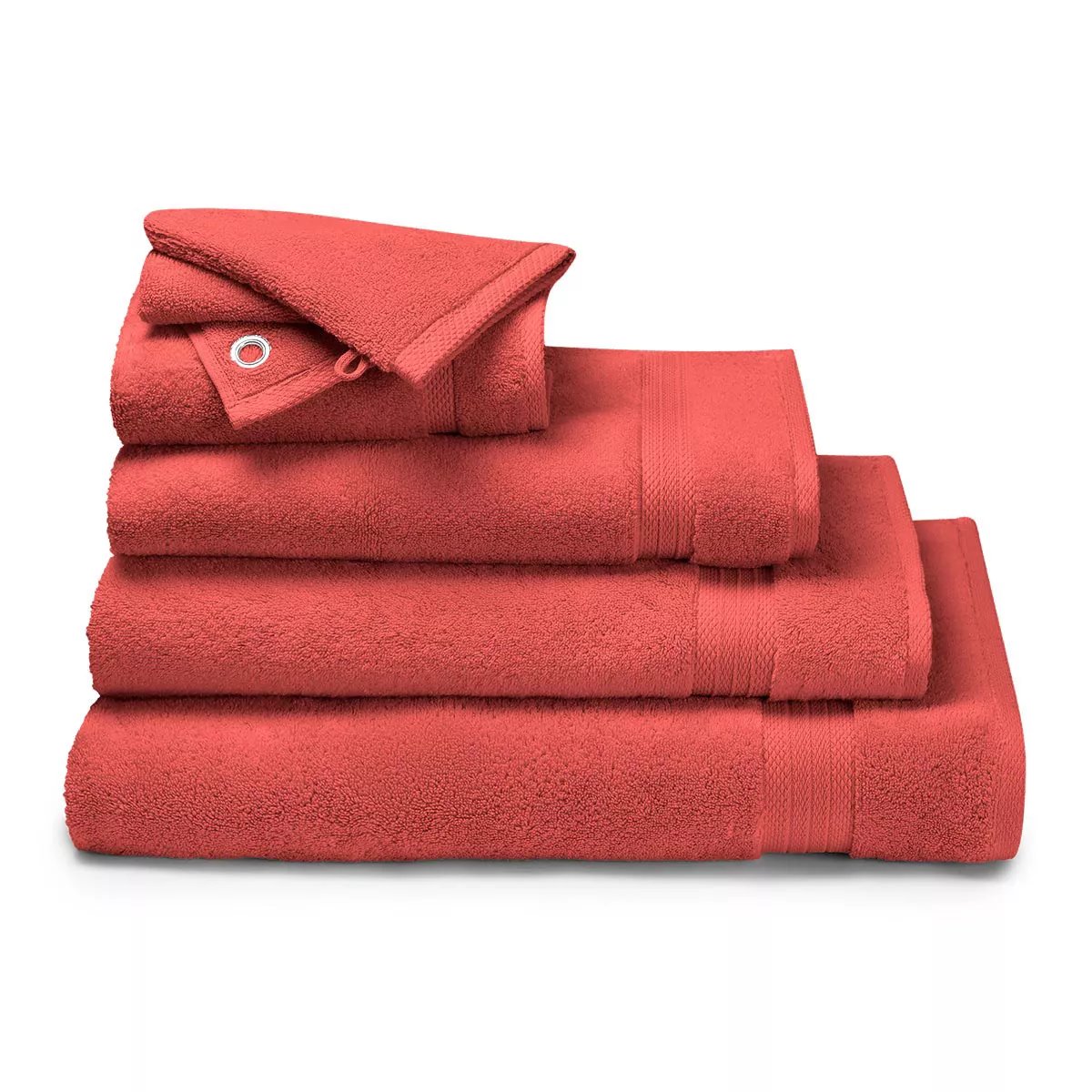 Drap de bain pur coton ELEA corail, GARNIER THIEBAUT