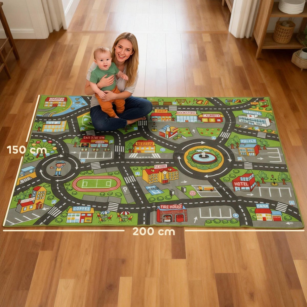 Tapis de jeu pour enfants Polyester multicolore, AIYAPLAY
