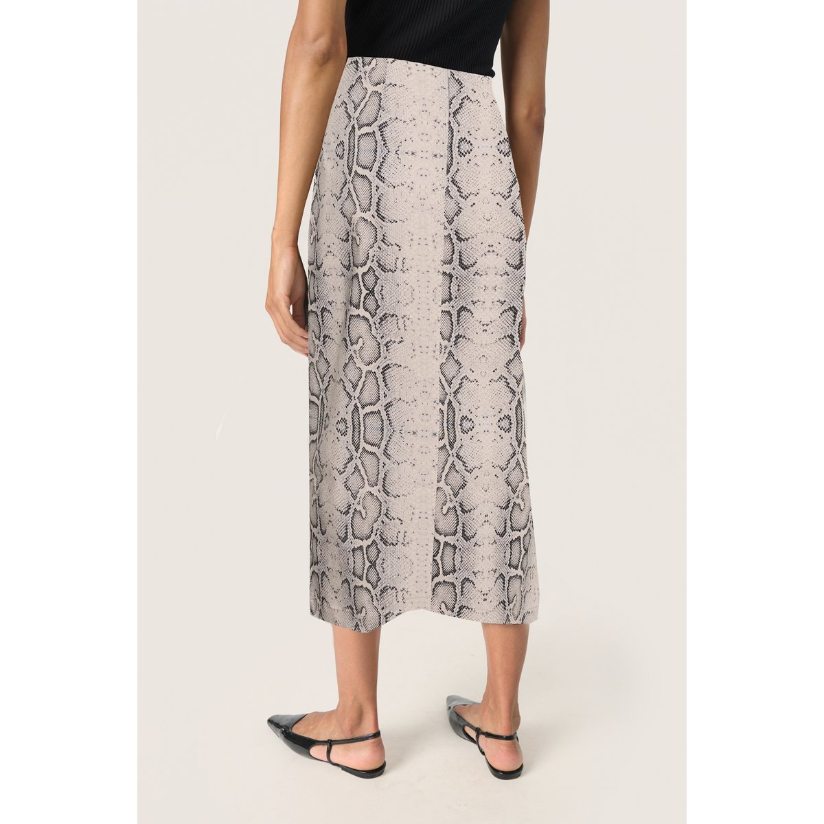 Skirt gris animalier grey snake print, SOAKED IN LUXURY