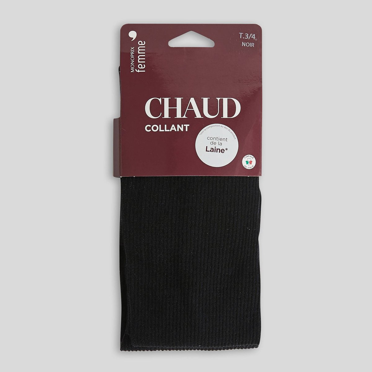 Collants en laine noir, MONOPRIX