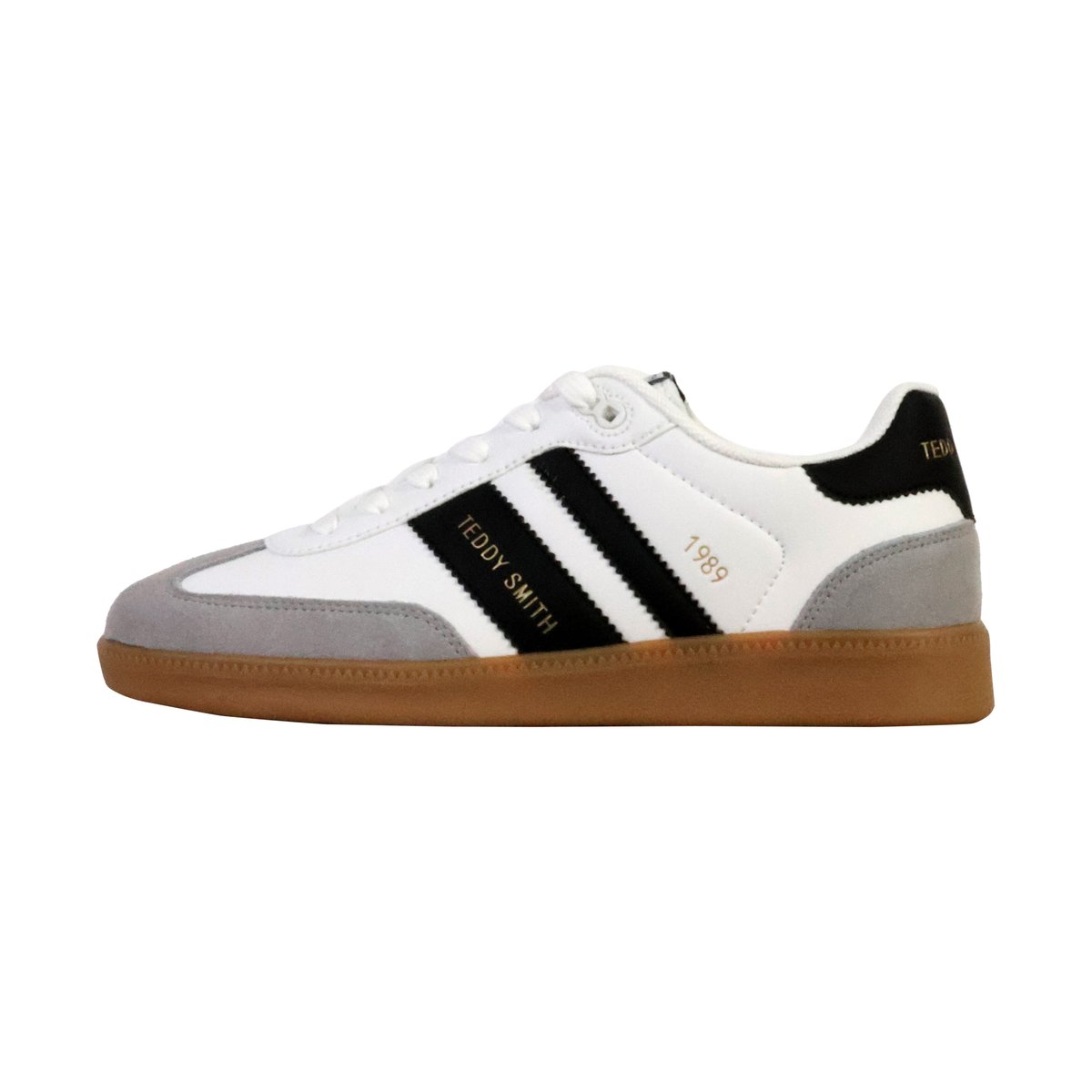 Basket Cuir Teddy Smith blanc/noir, TEDDY SMITH