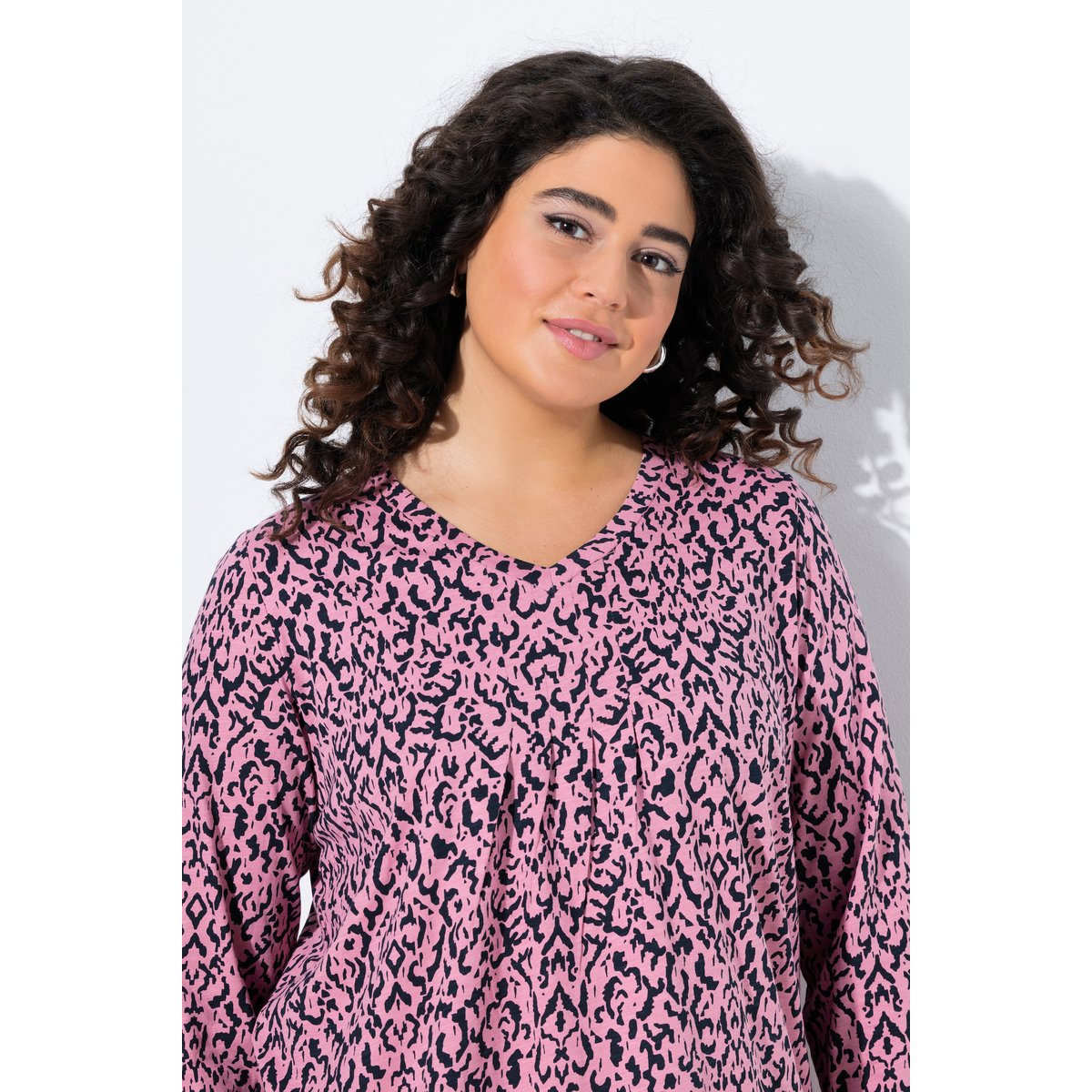 T-shirt avec plis fantaisie framboise, ULLA POPKEN