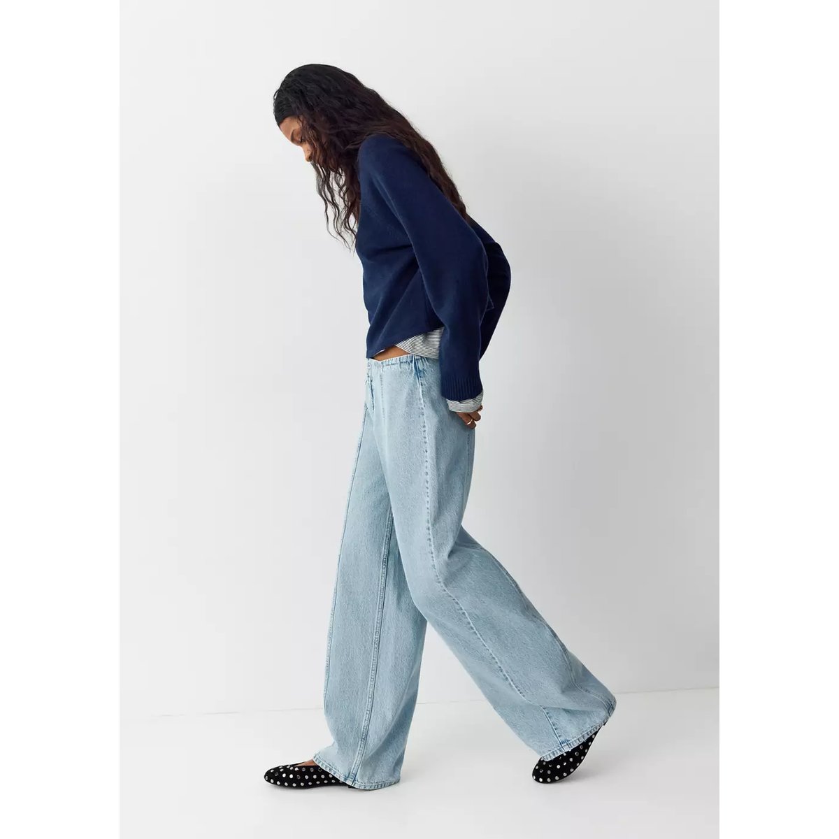 Jean wide leg couture bleu clair, MANGO TEEN