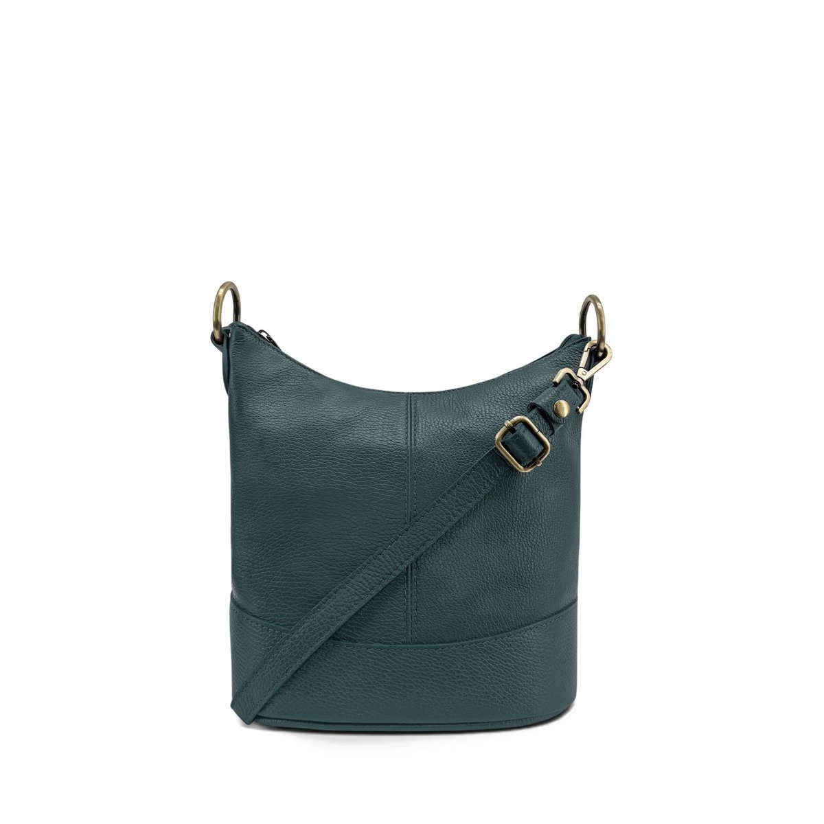 Sac seau en cuir grainé italien BEAUBOURG vert canard, OH MY BAG