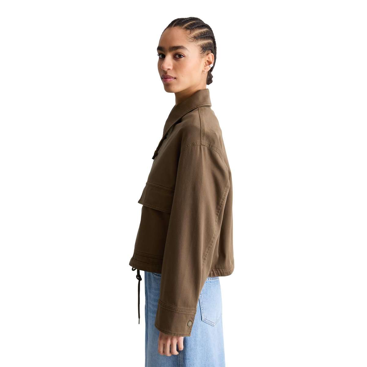 Veste en sergé regular en coton organique-lyocell stretch marron foncé, MARC O’POLO DENIM
