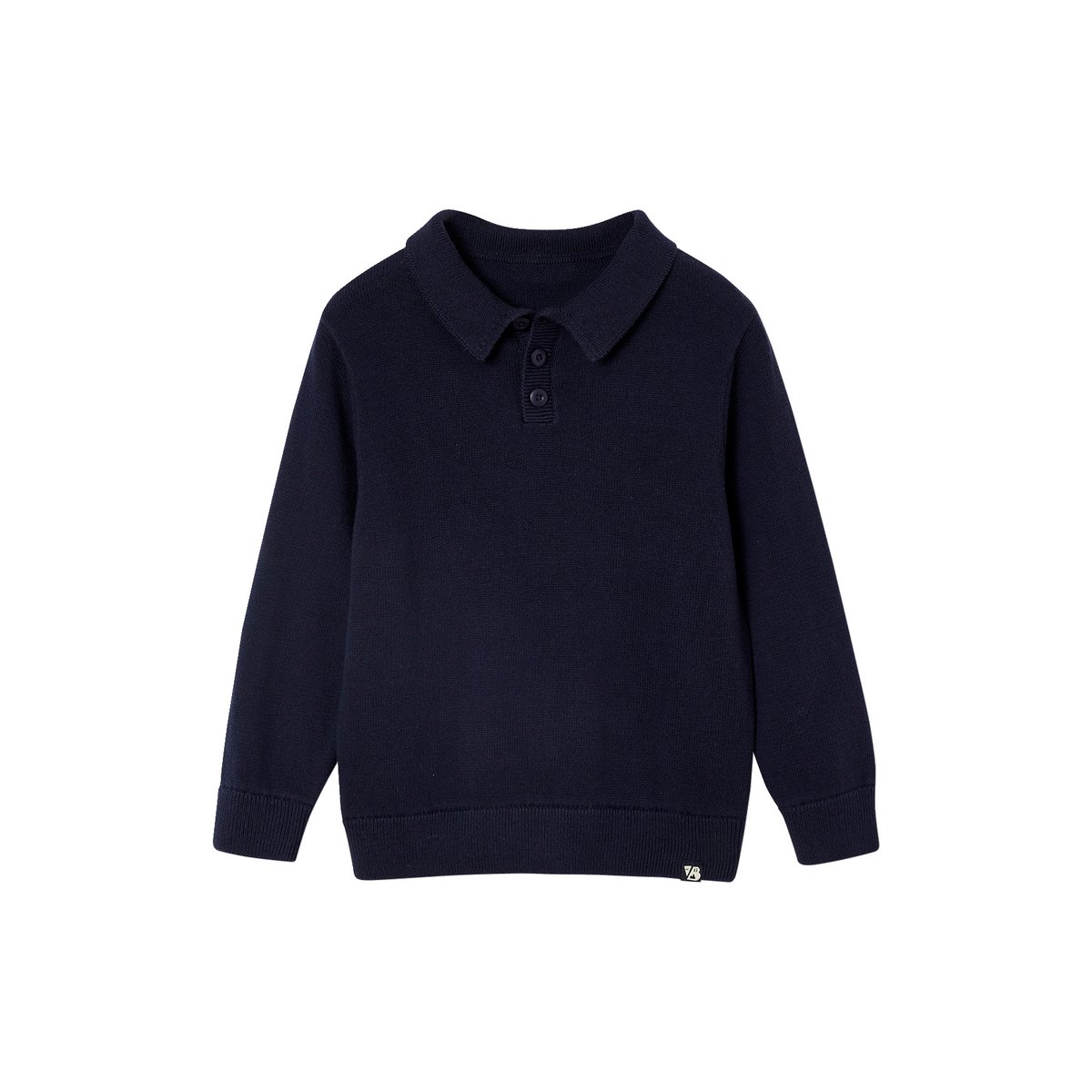 Pull Col Polo Couleur Uni bleu nuit, VERTBAUDET