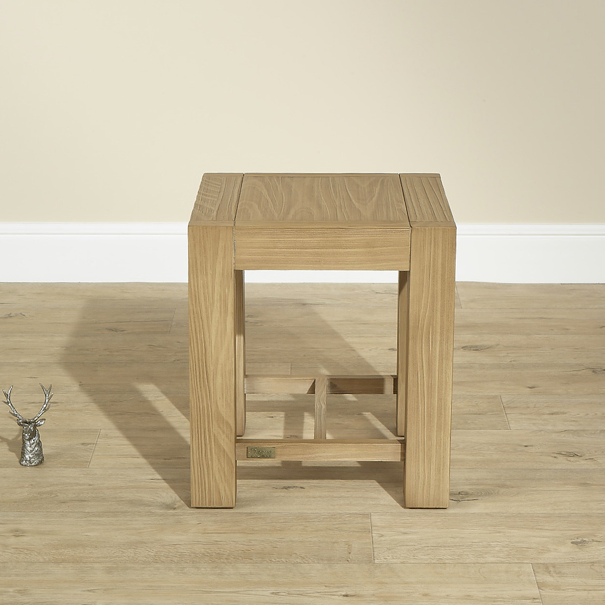 Tabouret style moderne en bois massif MEGÈVE marron, ROBIN DES BOIS