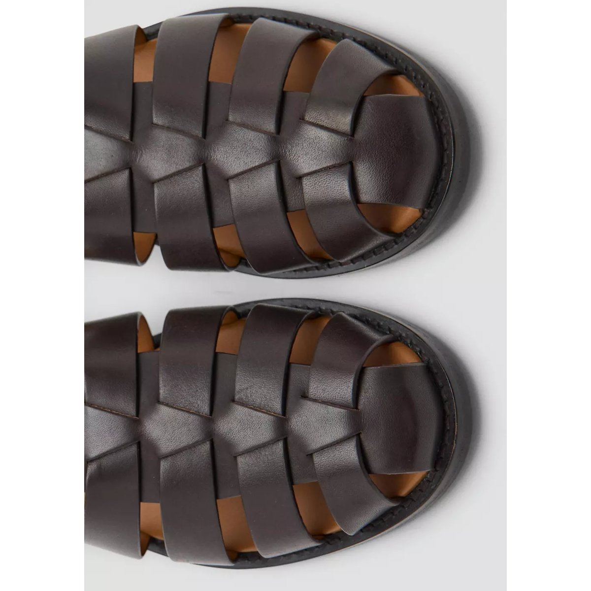 Sandales Méduse 100 % cuir marron, MANGO MAN