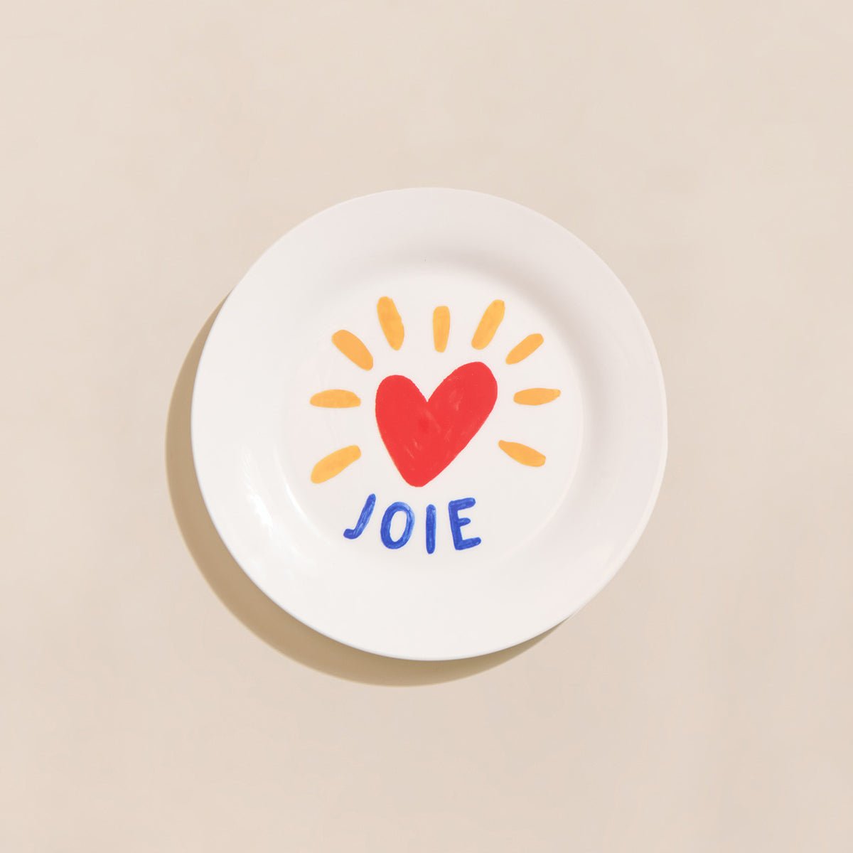 L'assiette Joie en porcelaine, VŒUX blanc - blanc - blanc, EMOI EMOI