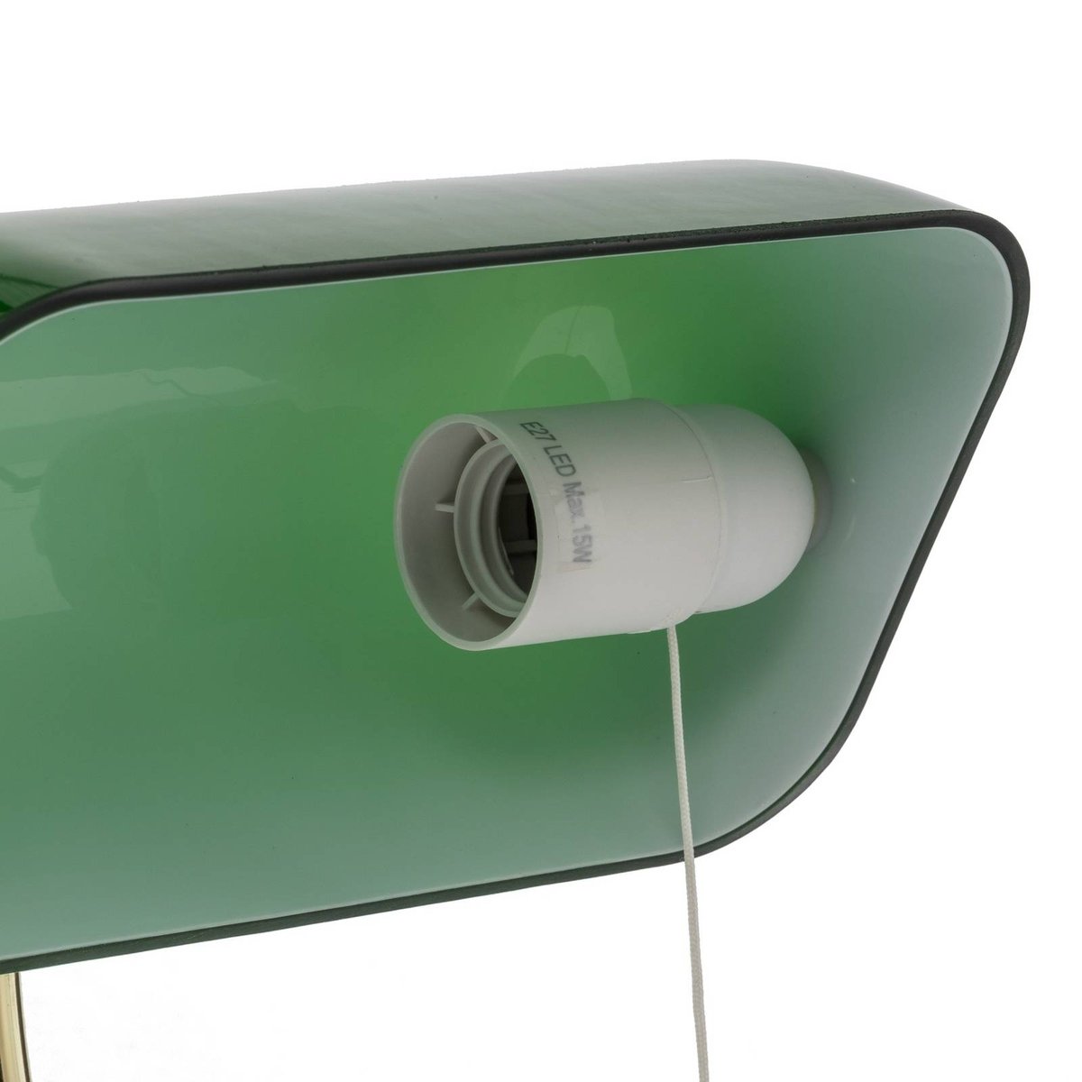 Lampe à poser en métal antique, Milenka laiton poli, vert, LINDBY