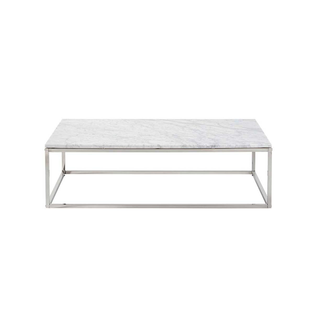 Table basse en marbre et métal 120 cm blanc, BERAH GETAH