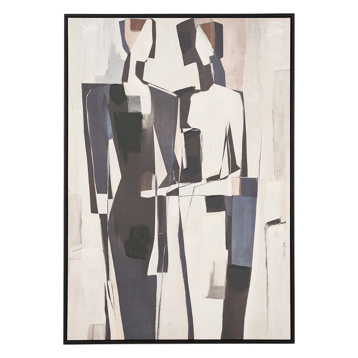 70x100cm Monochrome Abstract People Canvas with Black Frame black/white, ÉDITÉ