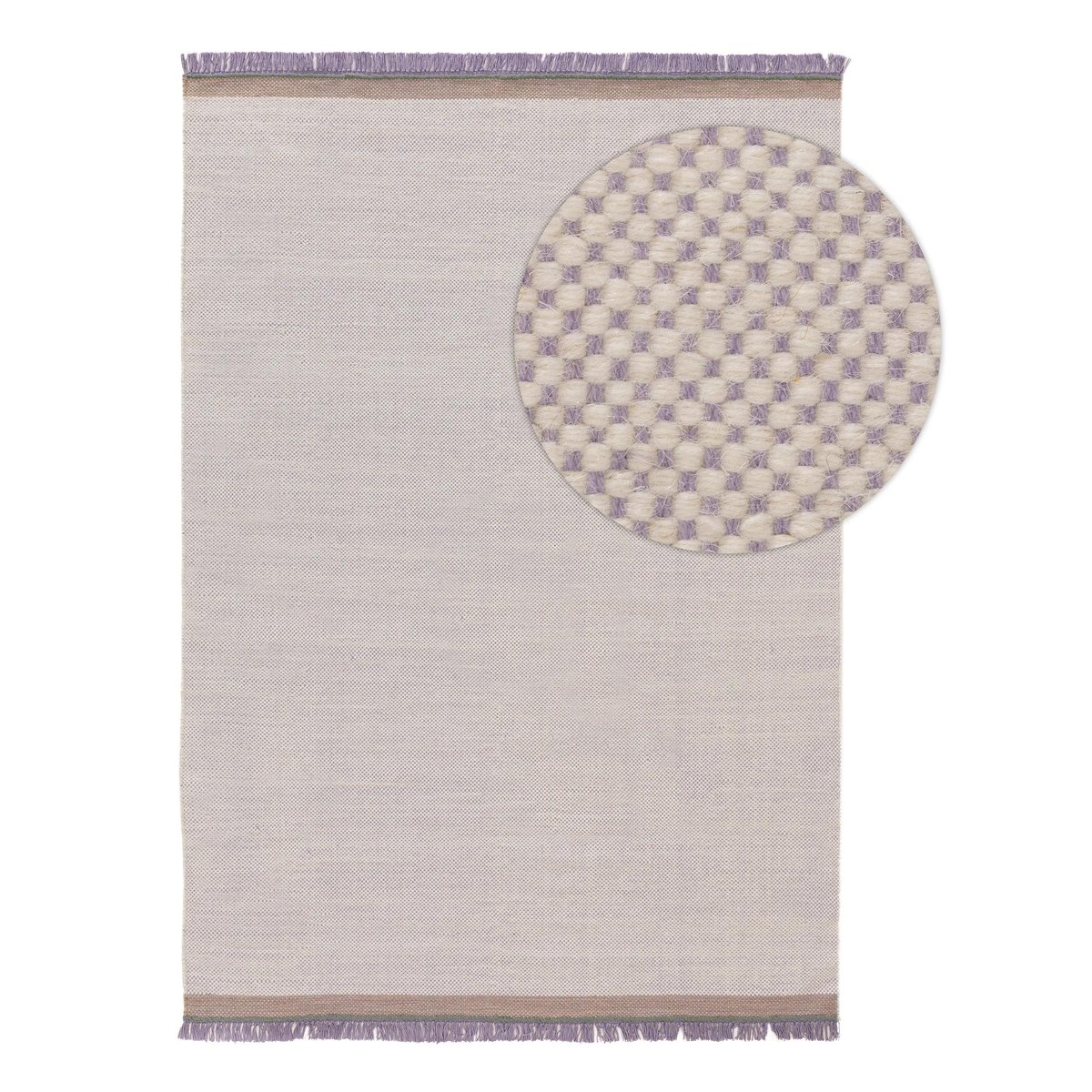 Tapis de laine tissé main KARLA mauve, BENUTA 
