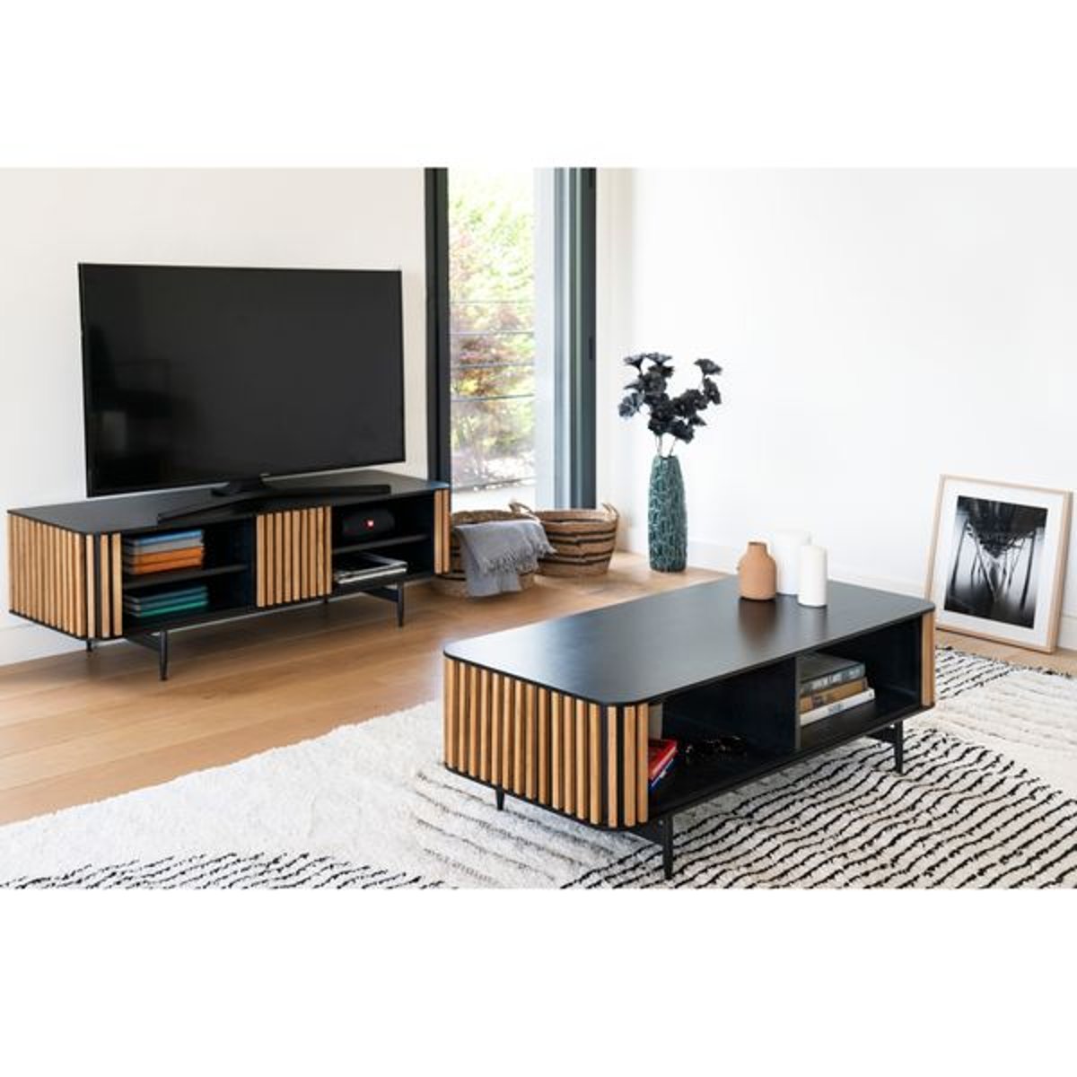 Table basse rectangulaire noir carbone, ZAGO