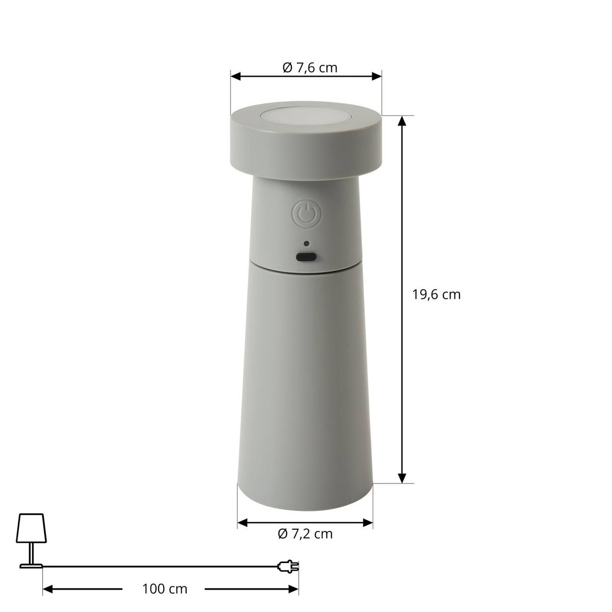 Lampe à poser moderneLED, Salt gris clair, LUCANDE