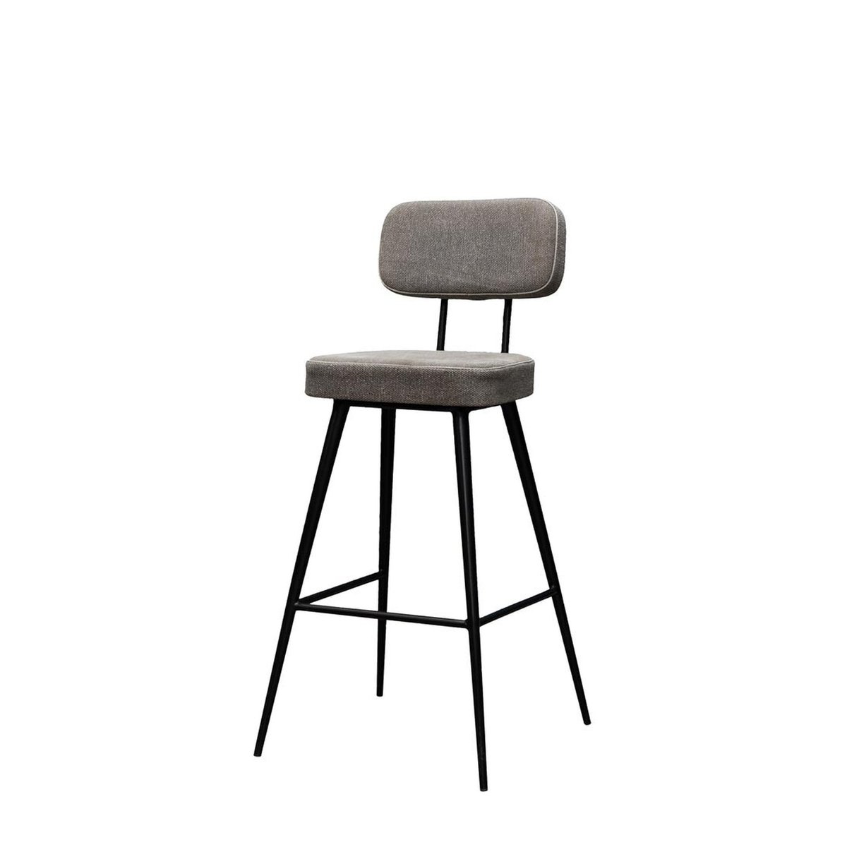 Chaise de bar en coton FAIRFAX gris, CHEHOMA