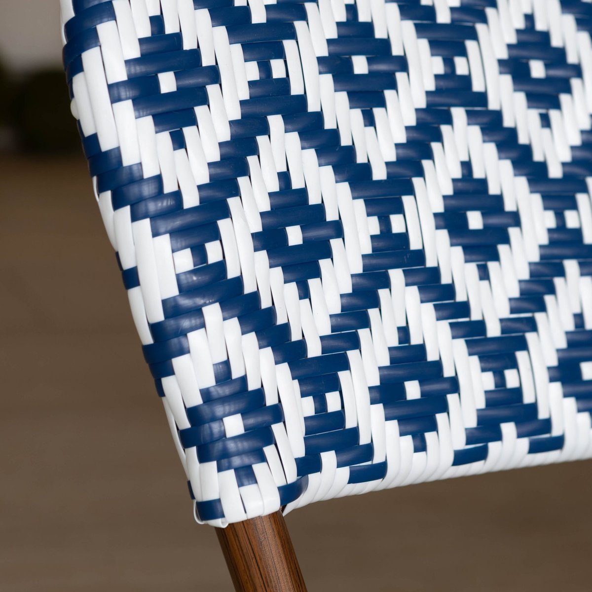 Lot de 2 chaises de table effet rotin naturel, SCALA bleu, NOW'S HOME