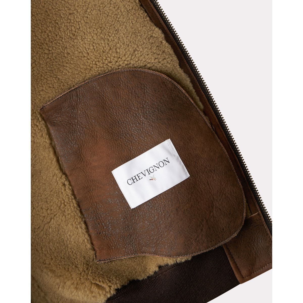 Veste en cuir PILOT SHEEP marron, CHEVIGNON