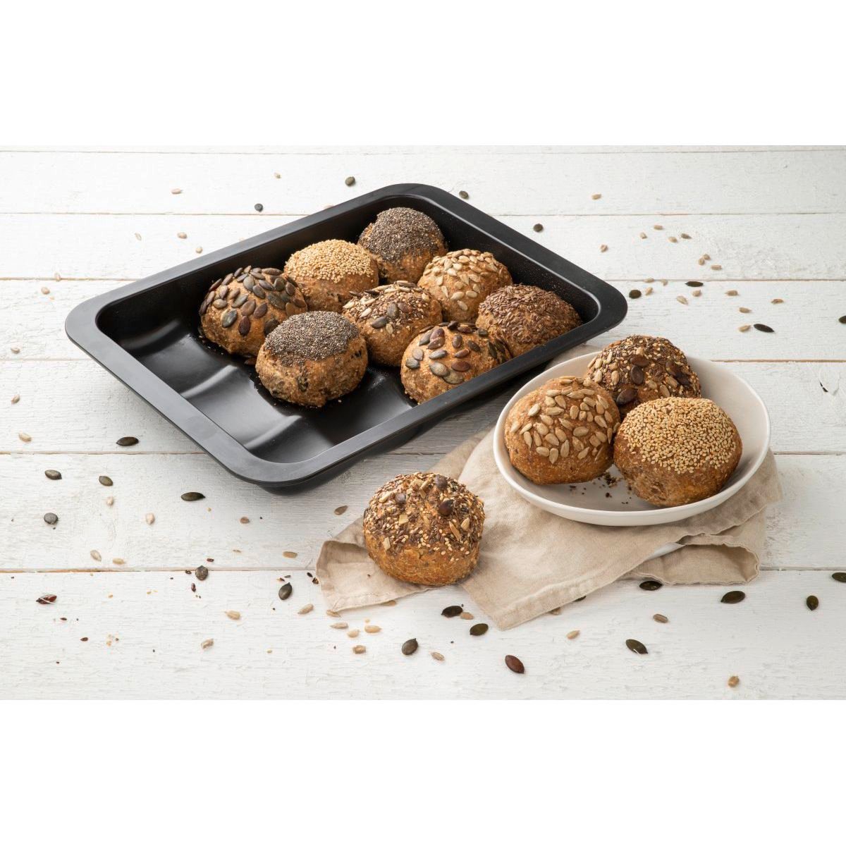 Lot de 2 moules à gâteaux 36/27/5 cm Black metallic Black noir, ZENKER