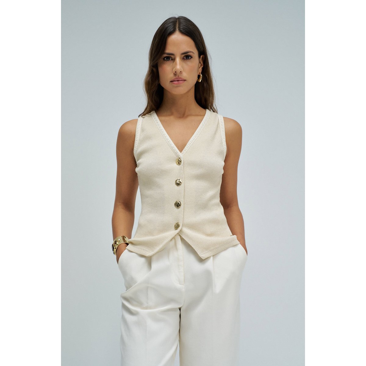 COLETE EN MAILLE blanc, SALSA JEANS