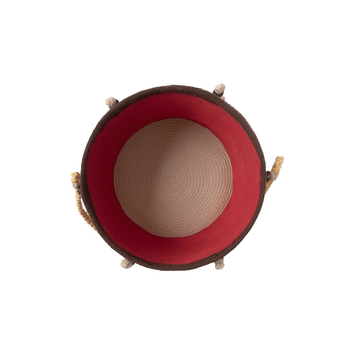 Panier Tambour MUSIC STUDIO naturel, gris clair, rouge, miel, LORENA CANALS