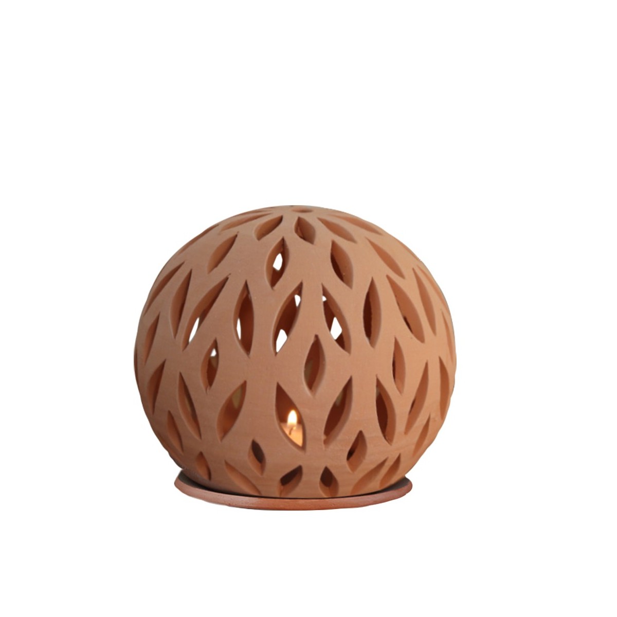 Photophore en terre cuite naturelle, KURO beige, GERARD LAMY