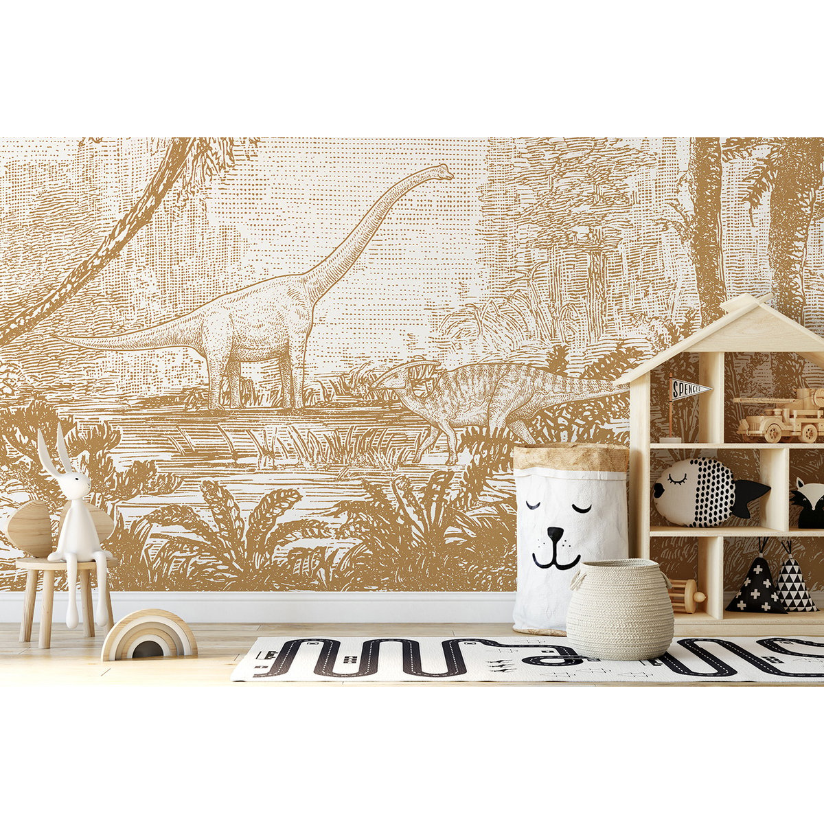 Papier peint panoramique JURASSIK gold, LE PAPIERS DE NINON
