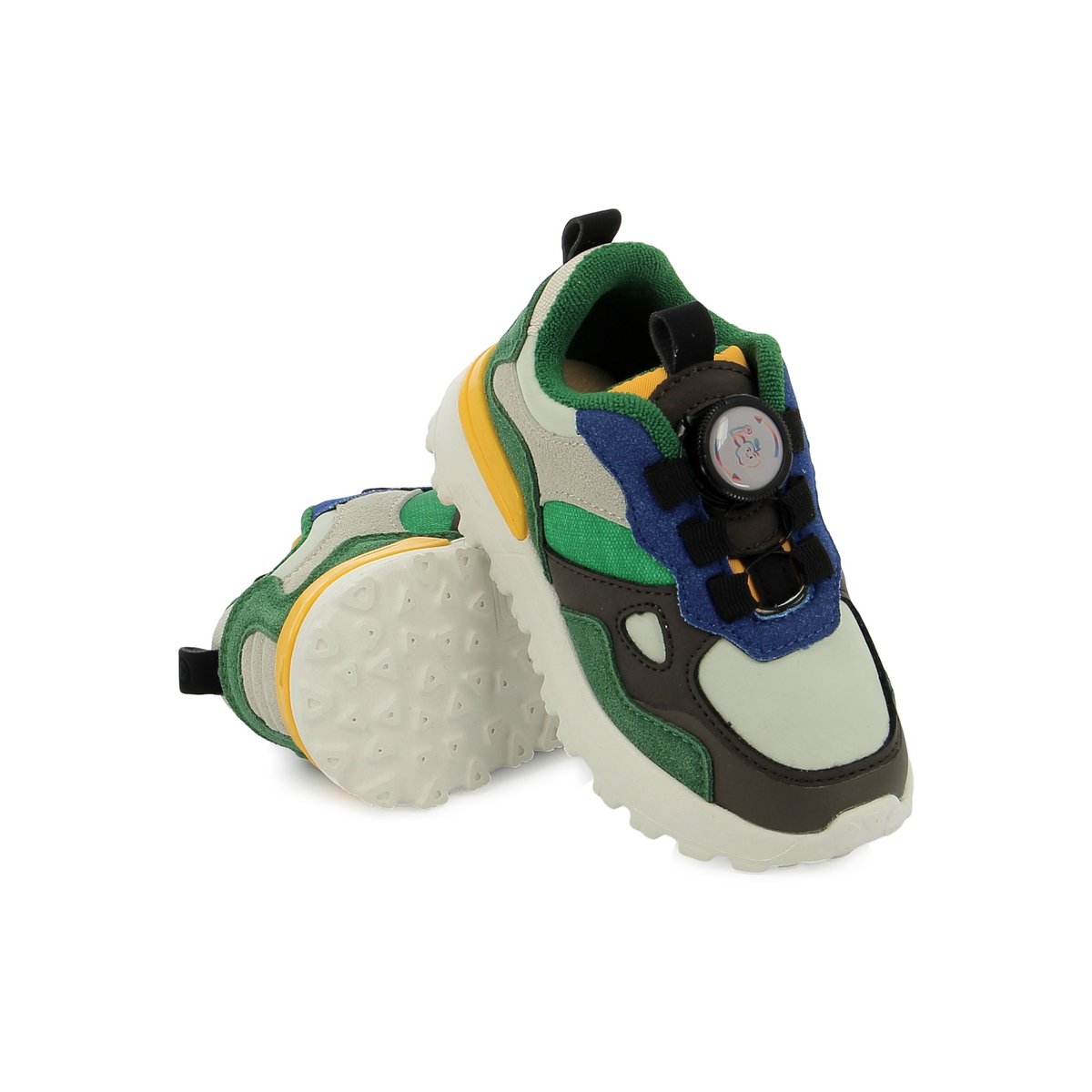 Baskets à lacets JOGGY ROLLY bleu gris vert, SHOO POM