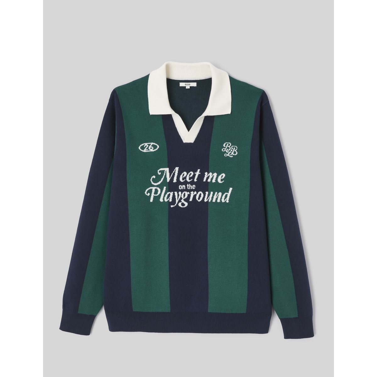 Pull col polo sport vert, BZB