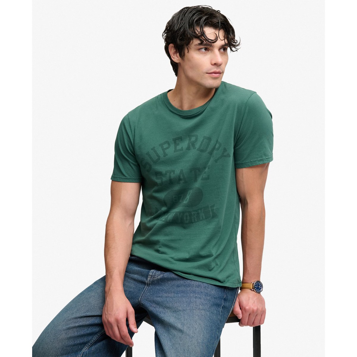 T-shirt Athletic Tonal coupe décontractée vert erin, SUPERDRY