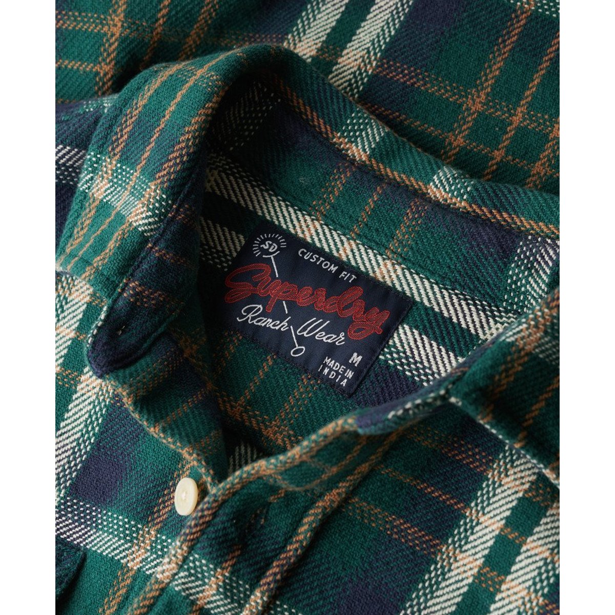 The Merchant Store - Chemise épaisse à carreaux vert à carreaux merchant, SUPERDRY