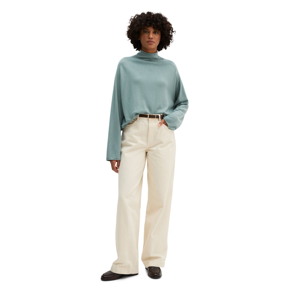 Pull coupe classique en mélange de laine vierge douce bleu clair, MARC O'POLO