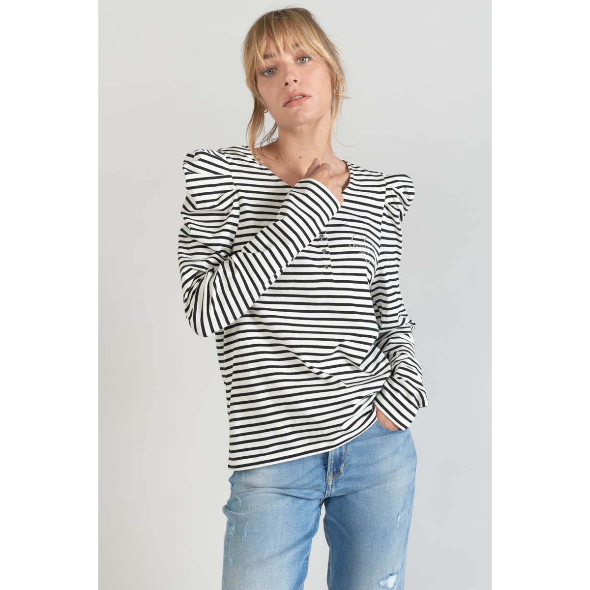 Tee-Shirt DEMI black/white stripes, LE TEMPS DES CERISES