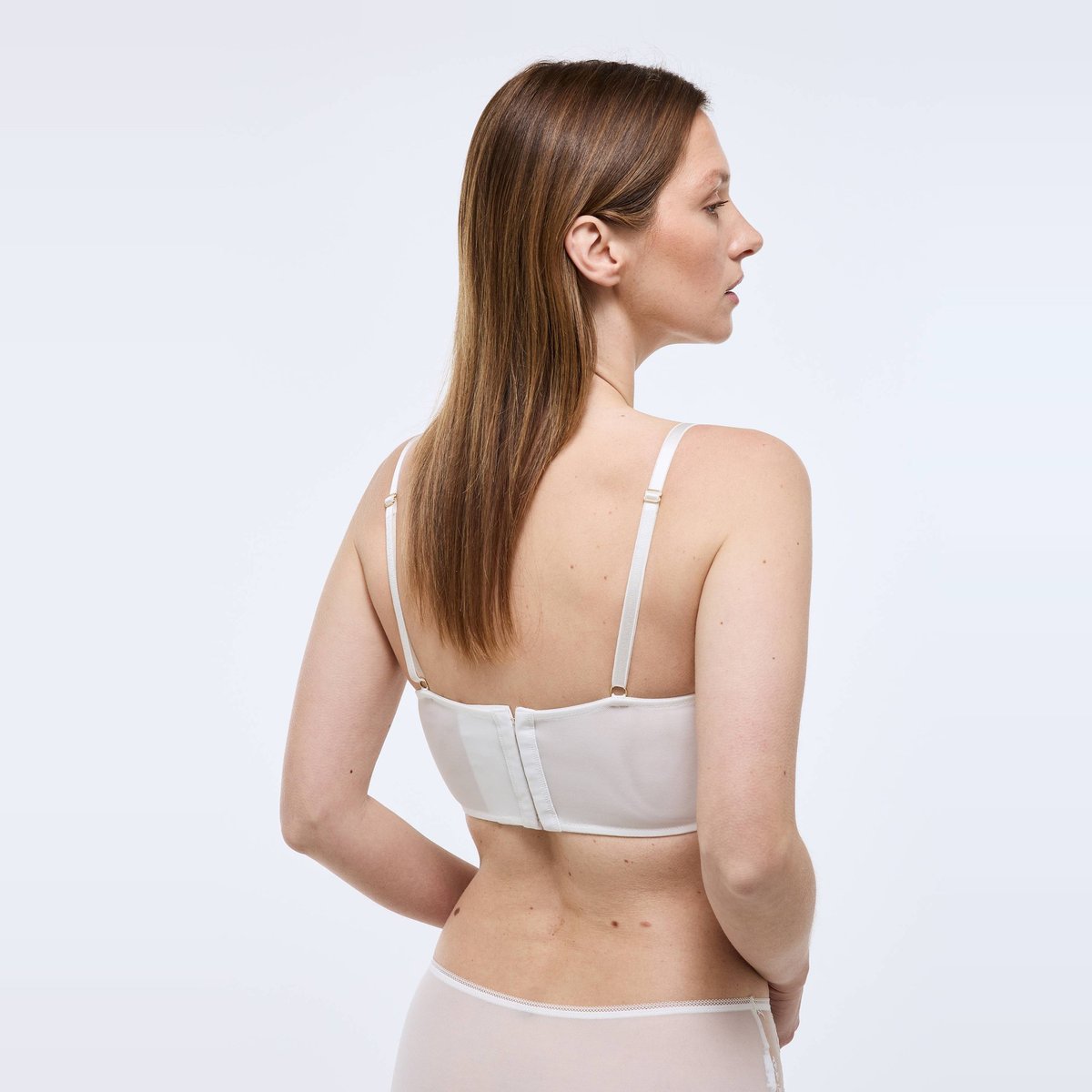 Corset LOUISE en tulle brodé ecru, MONOPRIX