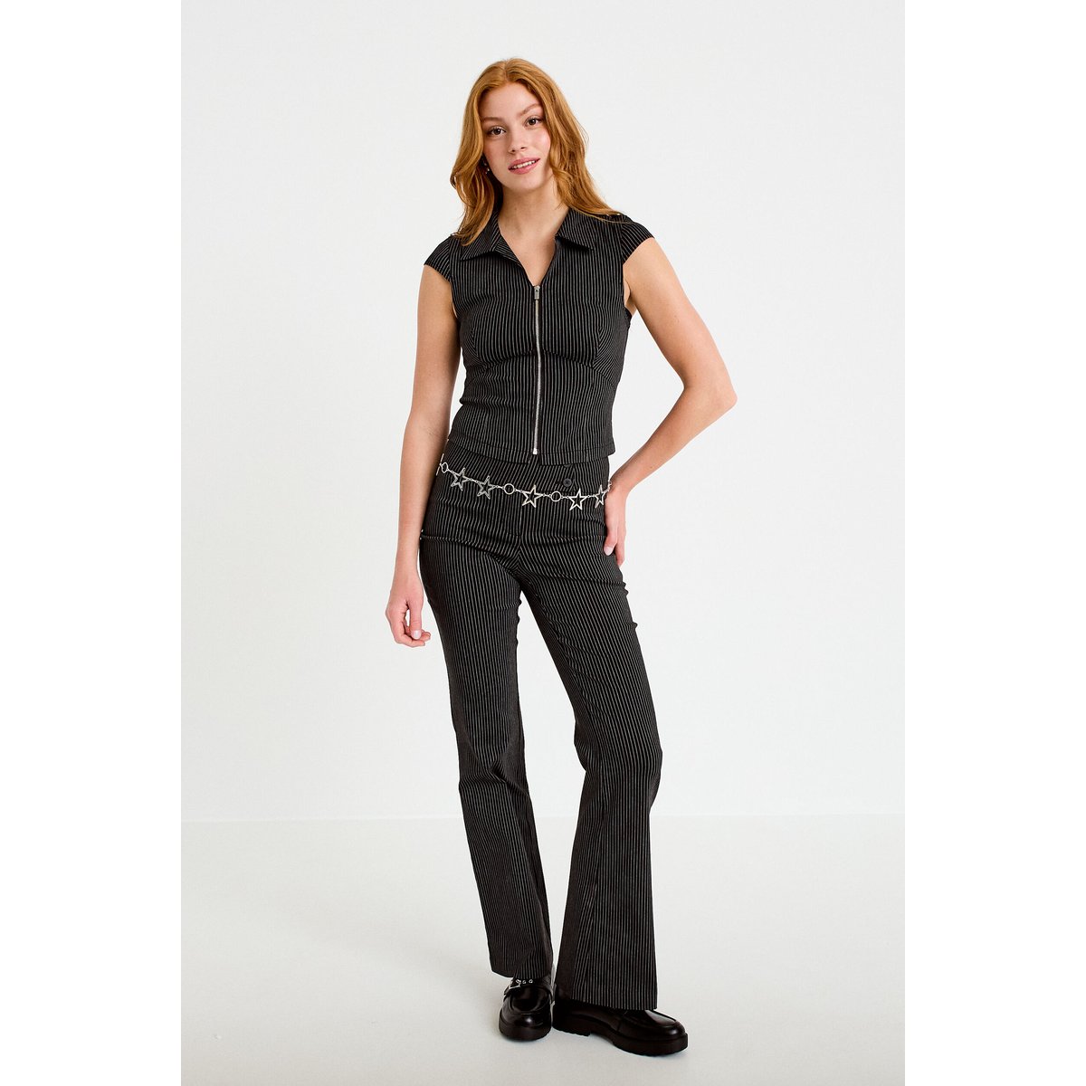 Chemise cintrée manches courtes noir, CACHE CACHE