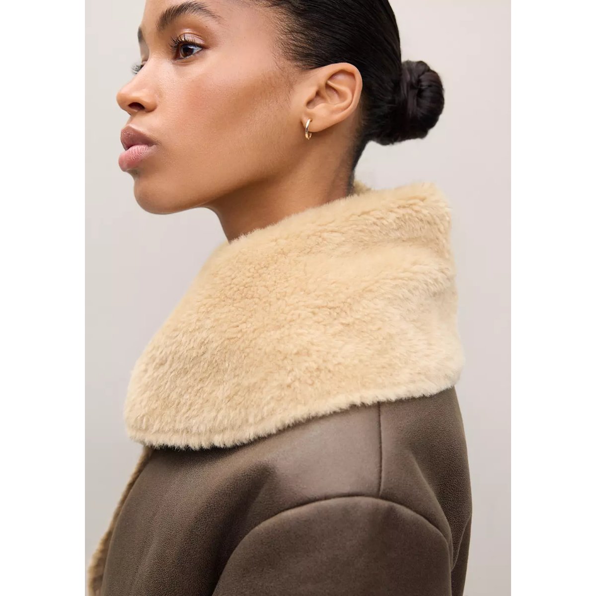 Manteau double face effet mouton marron, MANGO TEEN