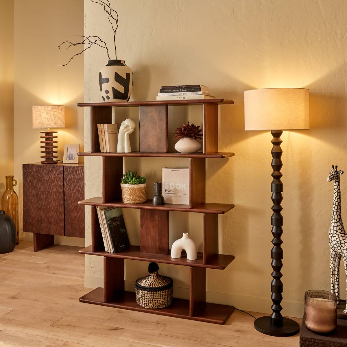 Étagère rectangulaire en manguier NYERO marron, ATMOSPHERA