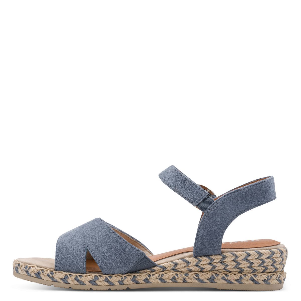 Sandale à talon vegan bleu marine structuré, JANA