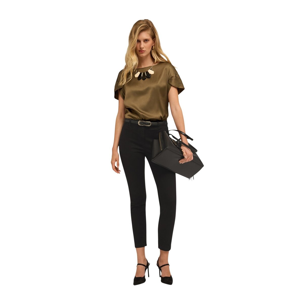 Blouse à manches en pétale beige, MOTIVI