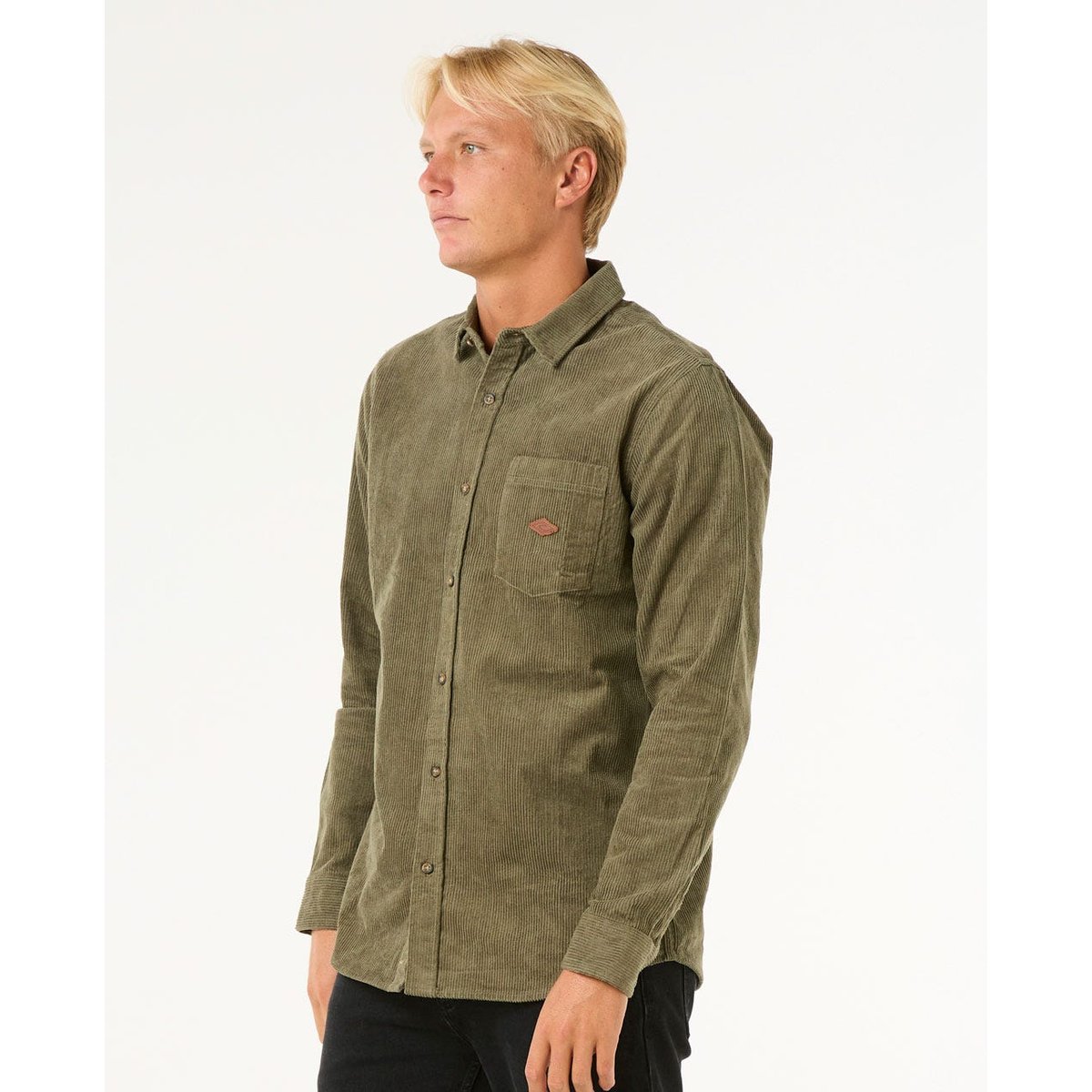 Chemise CLASSIC SURF CORD L/S SHIRT olive poussiéreuse, RIP CURL