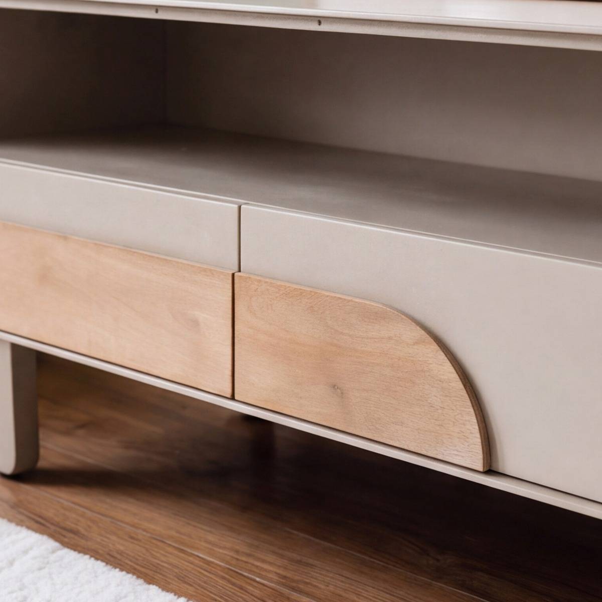 Meuble TV en bois de manguier KEZIA gris, MADE IN MEUBLES
