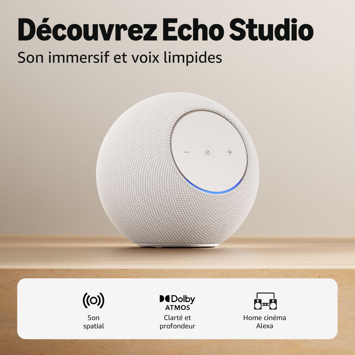Assistant vocal Echo Studio - blanc blanc, AMAZON