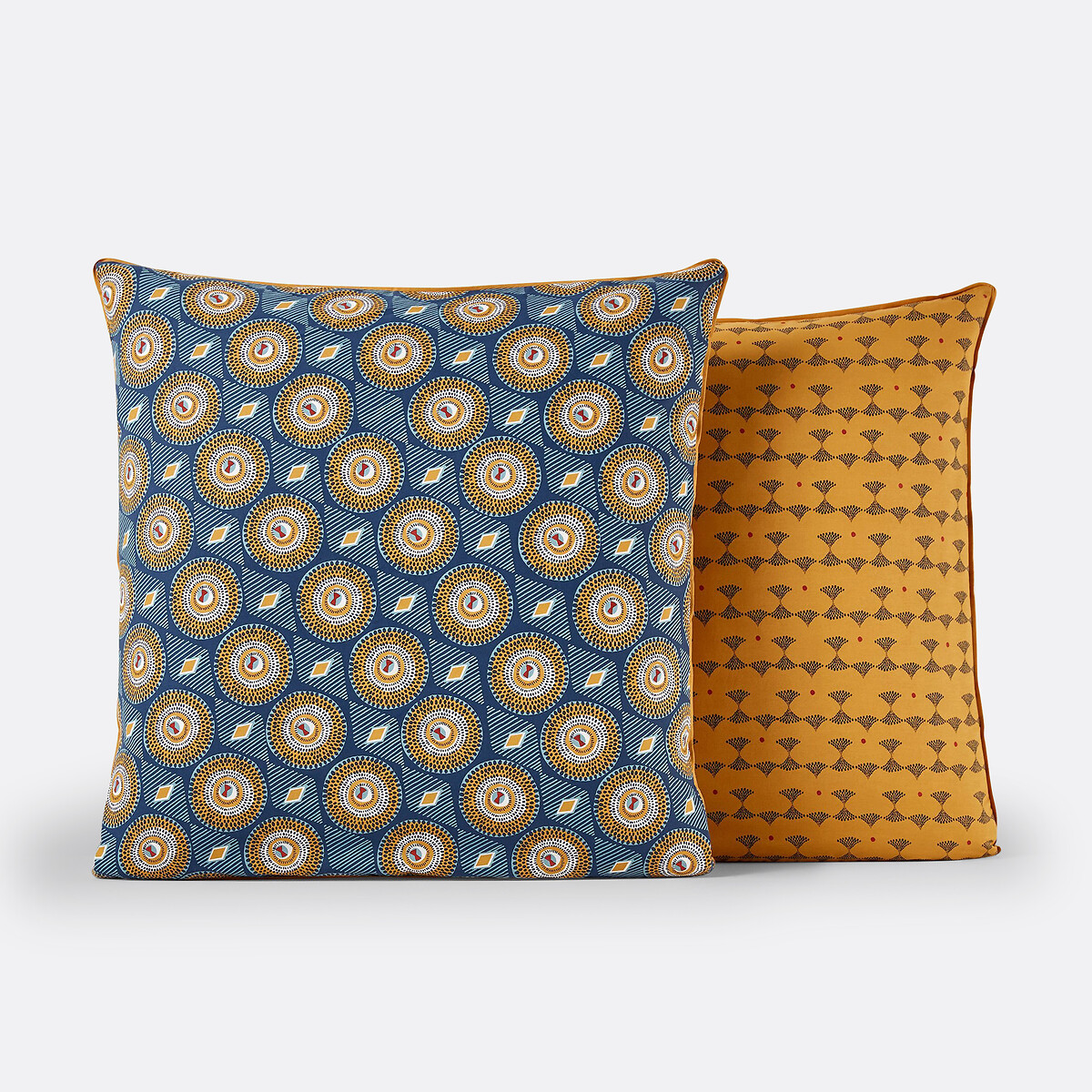 Taie d'oreiller imprimée, Wax imprimé bleu/jaune, LA REDOUTE INTERIEURS