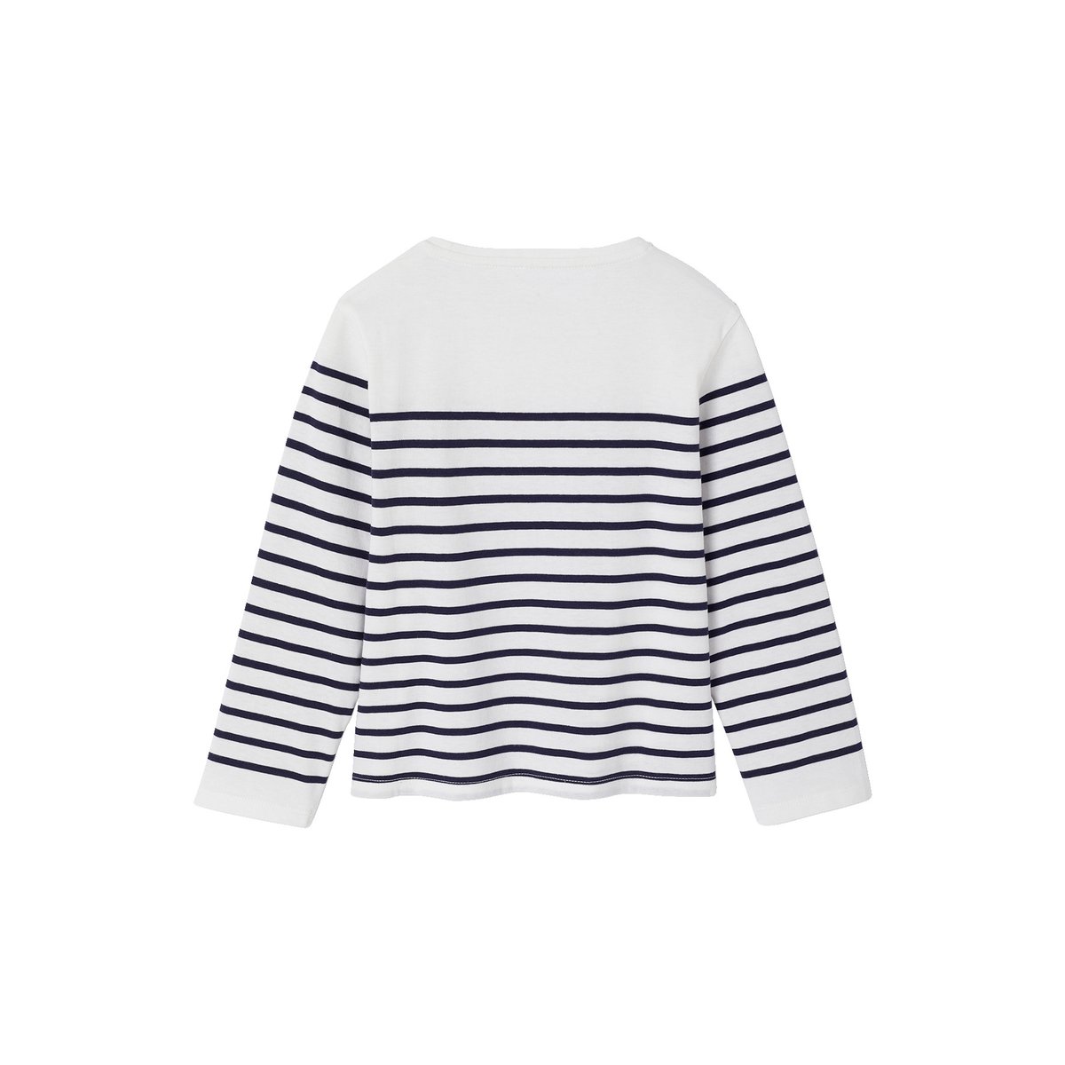 Tee-shirt marinière manches longues rayé bleu, VERTBAUDET